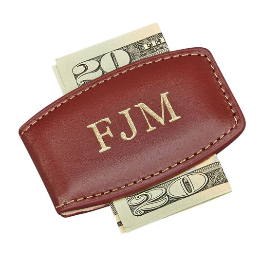 Brown Leather Money Clip
